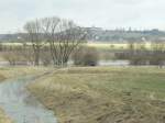 Burgenlandkreis Blick �ber die Unstrut beim Pegelh�uschen in Laucha Richtung Fliegerhorst - 02.03.2010
