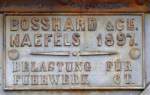 Schweiz - Gu�schild an Eisenbr�cke �ber den Inn bei Cinuos-chel-Brail ...