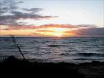 Sonnenuntergang am Greifswalder Bodden aufgenommen zwischen S�dperd und Thiessower Haken ...