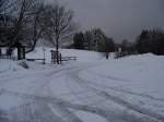 Verschneite Landschaft in der Rh�n in der N�he von Grabenh�fchen ...