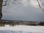 Der Blick von H�henried auf den Starnberger See und Tutzing. ...