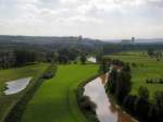 Blick von der 49 m hohen Unstruttalbr�cke auf das Unstruttal ...