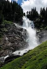 Pinzgau Die Krimmler Wasserf�lle im Sommer 2007. 
Hier die obere Fallstufe am Ausgang des Achentals.
