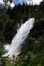 Pinzgau Krimmler Wasserfall im Sommer 2007, obere Fallstufe.