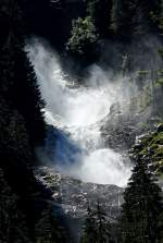 Pinzgau Teil der unteren Fallstufe der Krimmler Wasserf�lle aus Blickrichtung des alten S�gewerkes an der Ache.