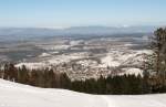 Alpes Vaudois Aussicht auf Chatel-St-Denis und ins Freiburger Land bis zum Jura vom Les Pl�iades.
(07.02.2008)