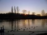 Rhein-Neckar-Kreis Sonnenuntergang �ber dem Neckar bei Bad-Friedrichshall Jagstfeld.