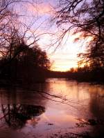 Sonnenunterg�nge Abendrot �ber und auf dem Gro�en Teich in Altenbach, 17.02.08