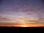 Sonnenunterg�nge Der Himmel �ber Leulitz wird mit Mustern von Flugzeugabgasen gezeichnet, 17.02.08