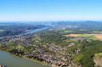 Mittelrheintal Luftaufnahme vom Rhein - von Remagen Blick in Richtung Norden (Bonn) - 19.09.2005