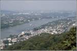 Region K�ln Blick vom Drachenfels Rhein abw�rts auf K�nigswinter und Bonn. 15.08.2008