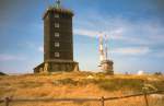 Harz Brockengarten mit Wetterwarte, dig. Dia von 1992