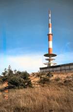 Harz Sendemast auf dem Brocken, dig. Dia von 1992