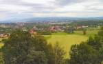 Zittauer Gebirge Blick von der Koitsche zum Olbersdorfer See, Sommer 2005