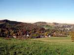 Erzgebirge Blick auf den untersten Ortsteil von Burkhardtsdorf, 11.10.08