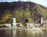 Mittelrheintal Rheinlandschaft bei St. Goar, dig. Dia von 1992