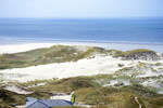 Aussicht vom Leuchtturm auf Amrum in Richtung Kniepsand und Nordsee.
