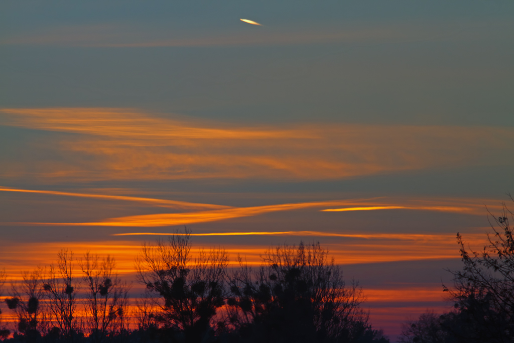 Abendliche Wettererscheinung ber dem Waldrand. - 07.12.2012