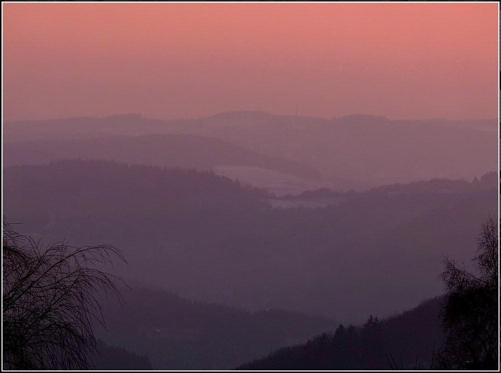 Abendstimmung am 22.02.2011 in Munshausen. (Jeanny)