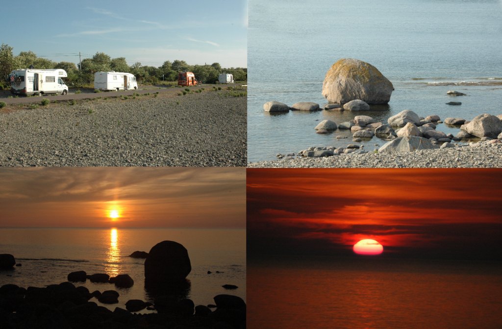 Am Abend des 08.06.11 lassen wir den Tag im Norden der Insel land/Schweden  beim Leuchtturm Lang Erik ausklingen und schauen uns den Sonnenuntergang an. 
Um 17:50 – 18:00 – 20:20 – 20:40 Uhr.