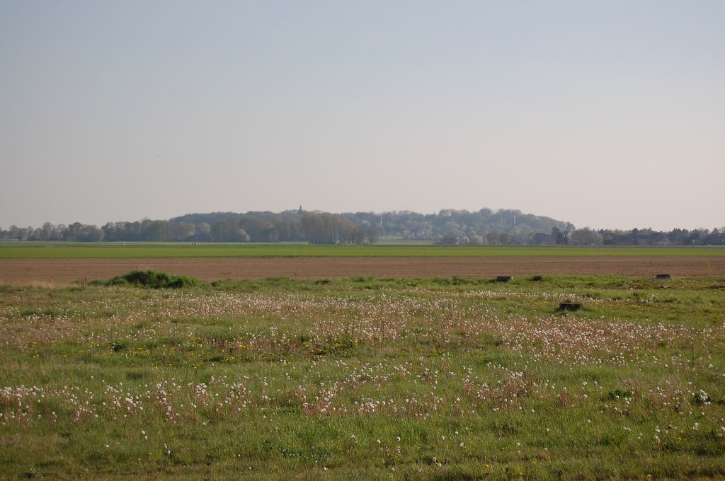 Au dem leicht welligen Grund des Niederrheins erheben sich hier und da Hgel aus Sandstein, die wie Inseln aus dem flachen Land heraus ragen.
Hier Liedberg, das zur Stadt Korschenbroich gehrt.