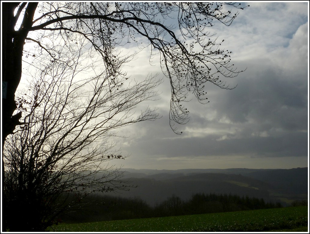 Aussicht ber den Naturpark der Obersauer bei Kaundorf am 14.01.2012. (Jeanny)