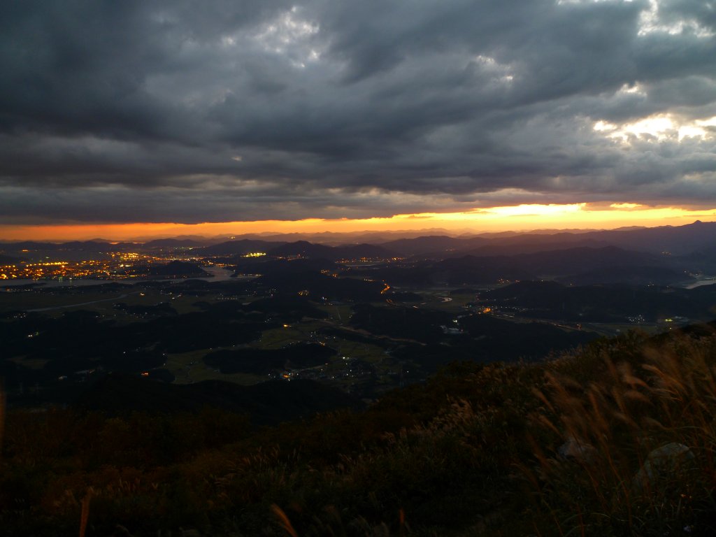 Blick auch Gwangyang (Sdkorea) beim Sonnenuntergang (2011).