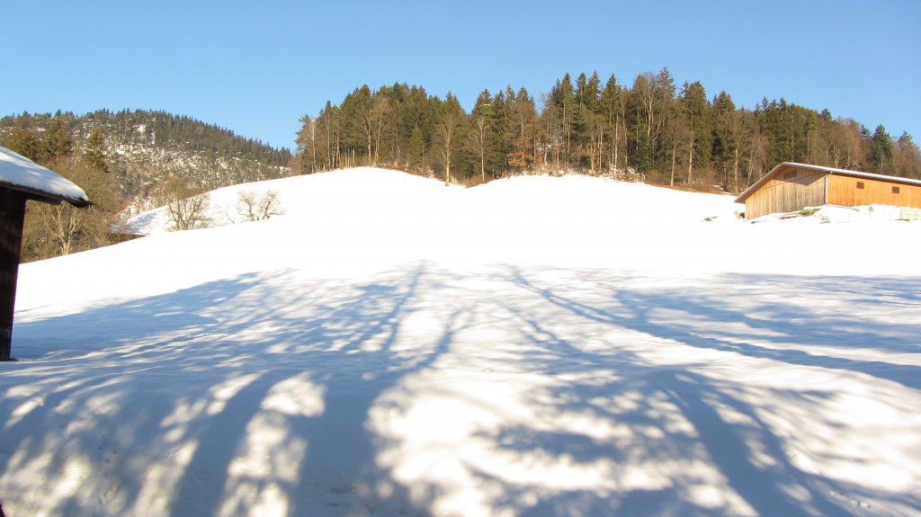 Blick auf ein Schneefeld bei Brixlegg.(15.1.2012)