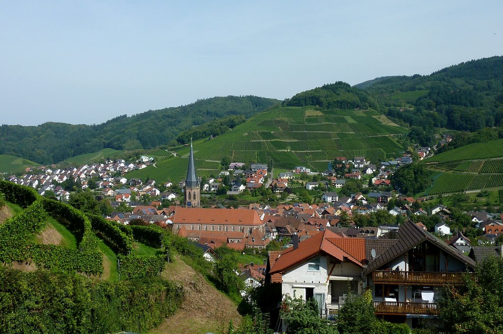 Blick auf Kappelrodeck und die Weinberge der Ortenau, Sept.2012