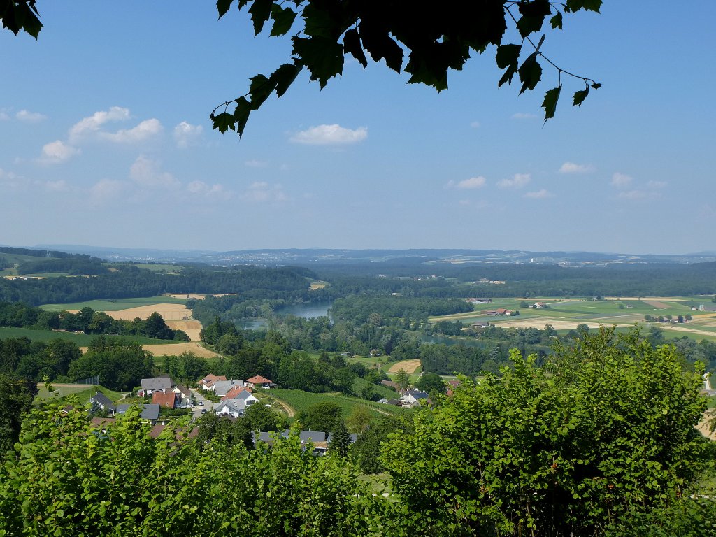 Blick auf die Landschaft am Hochrhein bei Buchberg, Juli 2013