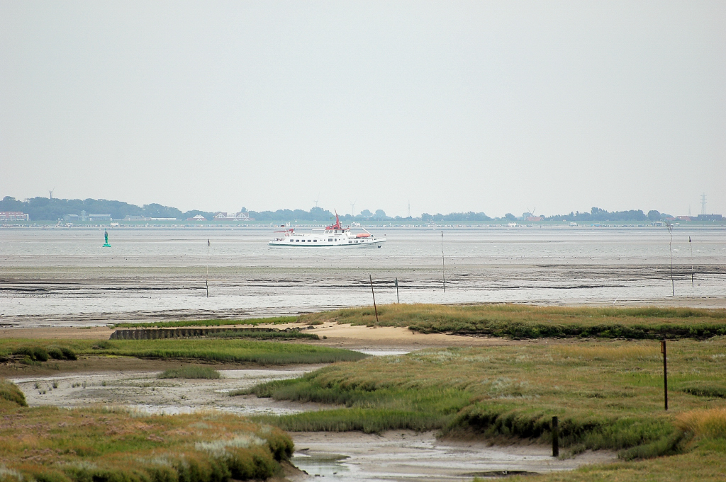 Blick auf die Wattseite der Insel Spiekeroog am 21.08.2010