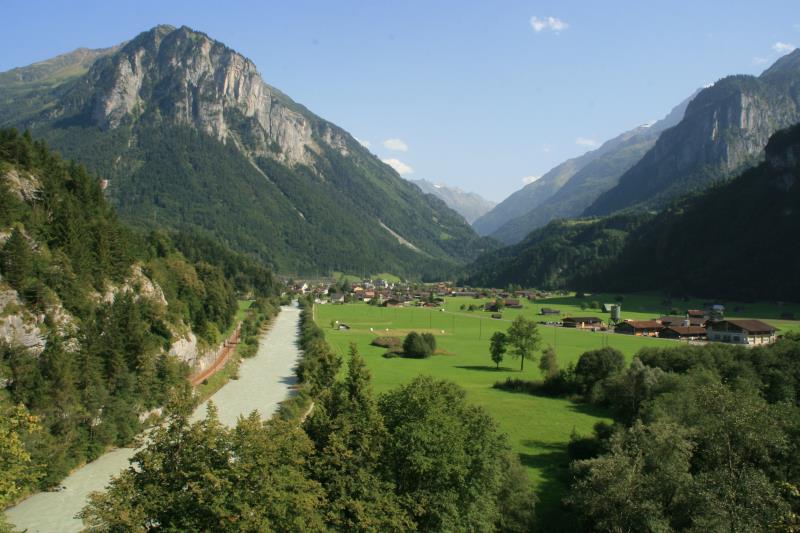 Blick aus der Aareschlucht ber das obere Aaretal in Richtung Grimselsee; 21.08.2011