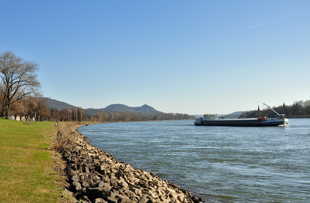 Blick von Bonn-Oberkassel auf den Rhein und das Siebengebirge - 02.03.2011