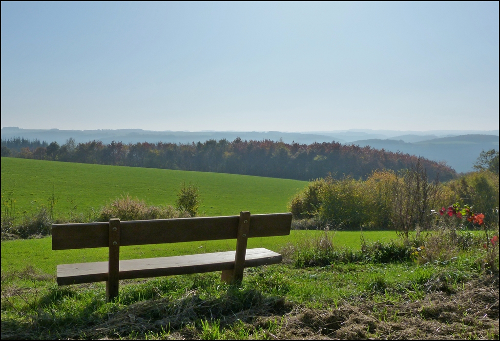 Blick in den dunstigen Naturpark der Obersauer in der Nhe von Kaundorf. 23.10.2012 (Jeanny)