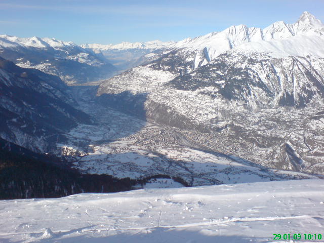 Blick von Rosswald nach Brig und ins Rhonetal am 29.1.2009