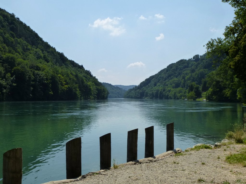 Blick von der Schiffsanlegestelle bei Rdlingen rheinabwrts, Juli 2013