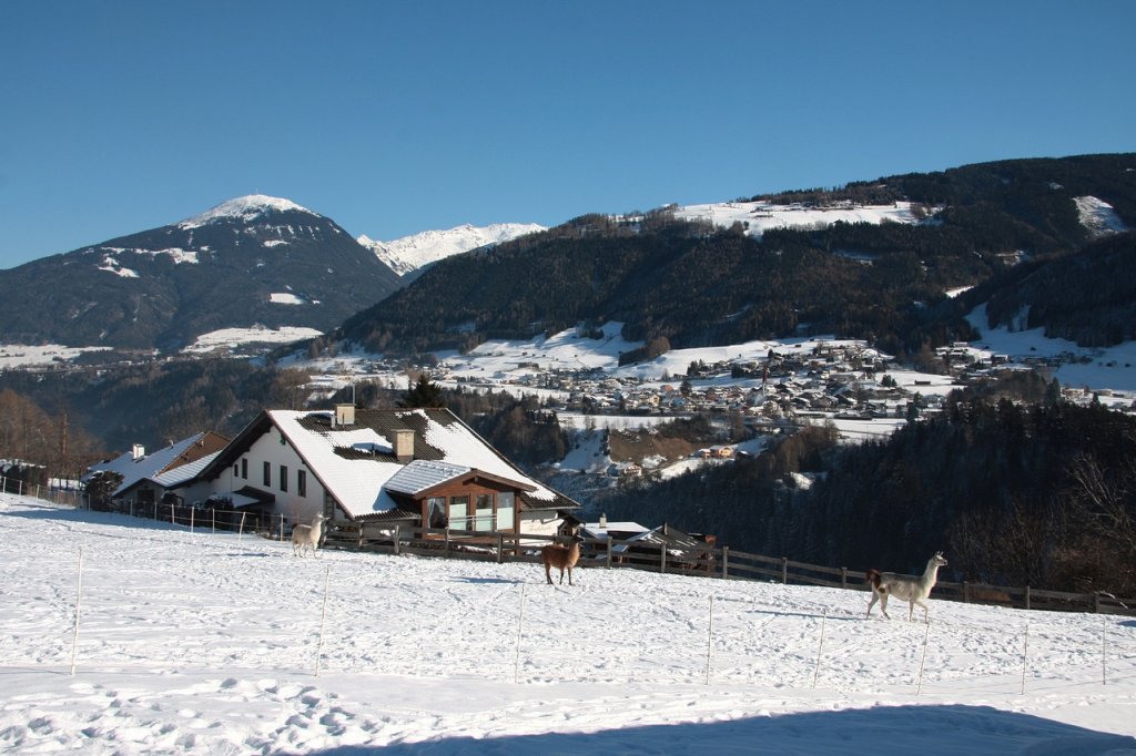 Blick von Telfes nach Mieders und zum Patscherkofel (05.01.2011).