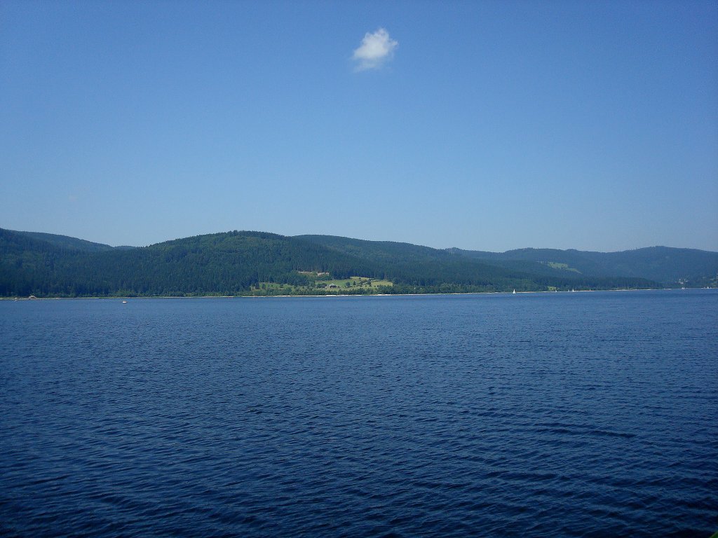 Blick ber den Schluchsee, grter See im Schwarzwald, Juni 2010