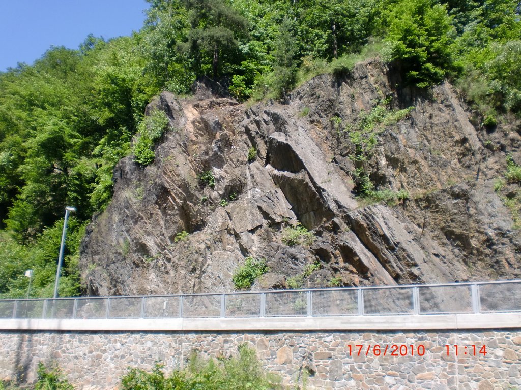 Der Bahnhofsfelsen in Rabenau zeigte sich in voller Pracht am 17.6.10