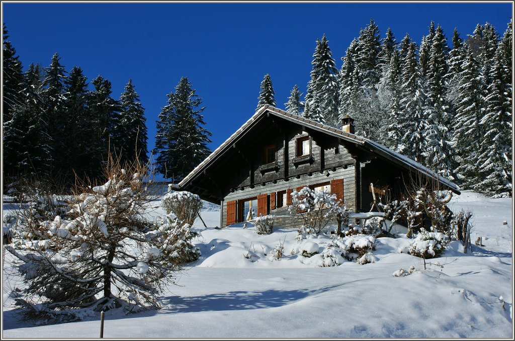 Der erste Schnee verzaubert die Umgebung am Les Pleiades.
(30.11.2012)