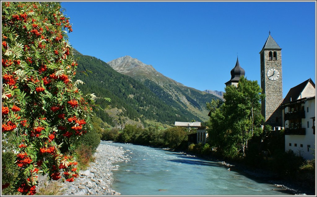 Der Inn in Herbstimmung bei Susch.
(13.09.2011)