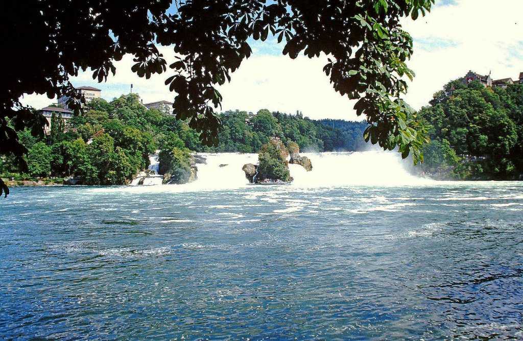 der Rheinfall bei Schaffhausen im Aug.1985, Scan vom Dia, Jan.2012