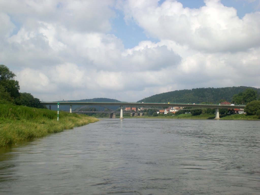 Die Schandauer Brcke in Bad Schandau in der schsischen Schweiz.(2.8.2011)