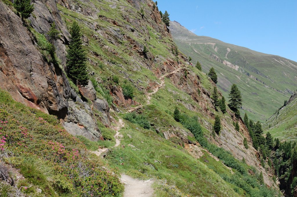 Die weg zur Hochjochhospiz im Otztal.