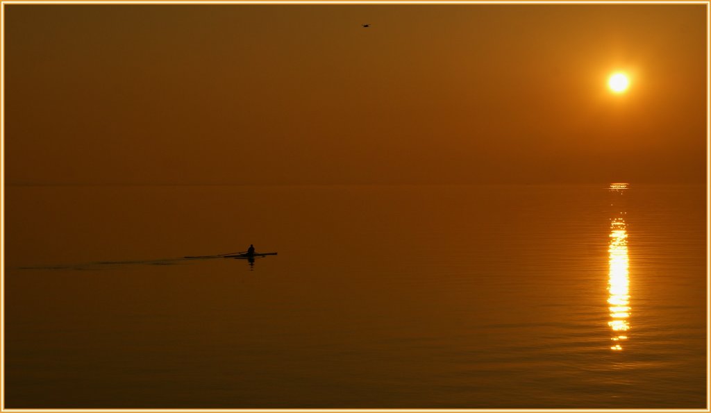 Eine  trimm-dich-fit  Ruderpartie zum Sonnenuntergang.
14.03.2012
