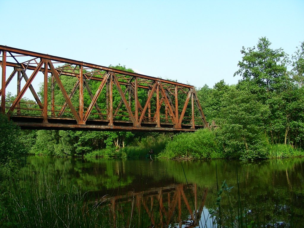 Eisenbahnbrcke ber die Oste bei Bremervrde