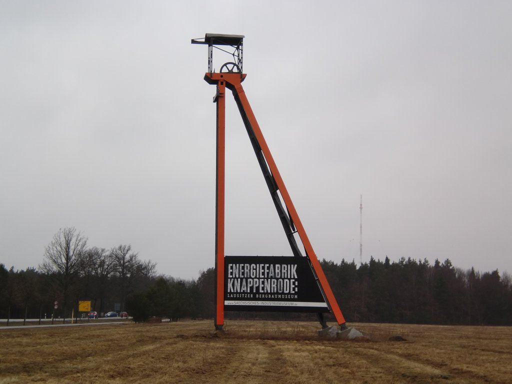 Frder-(Werbe-)Turm der Energiefabrik Knappenrode, am 13.03.10