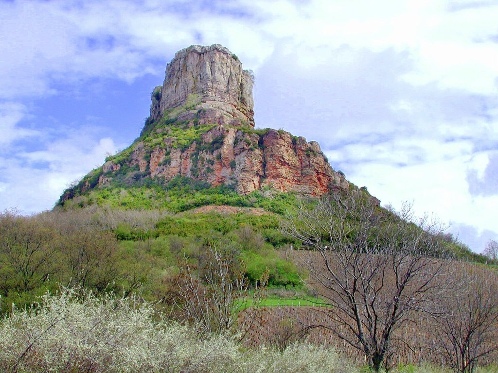 Frankreich,Burgund, Sane et Loire, Roche de Solutr bei Solutr-Pouilly, 06.04.2005