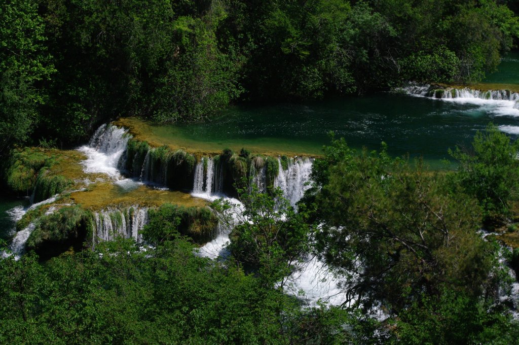 Kroatien, Aussicht auf die Krka Wasserflle (04.05.2012)