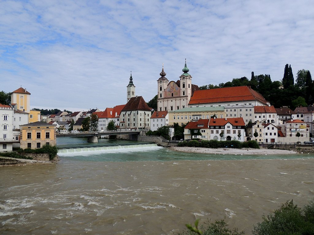 Mndung des Steyrflusses in den Ennsflu in Steyr; 120606